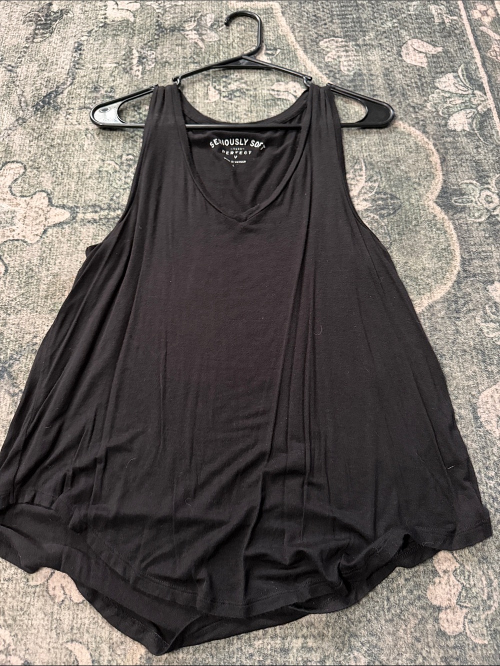 Seriously Soft Black Women's Tank Top - Relaxed V-Neck